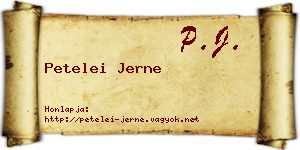 Petelei Jerne névjegykártya